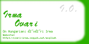 irma ovari business card